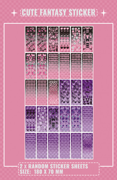 Deco Fantasy Sticker - Glitter Sheets (2 Random Sheets)